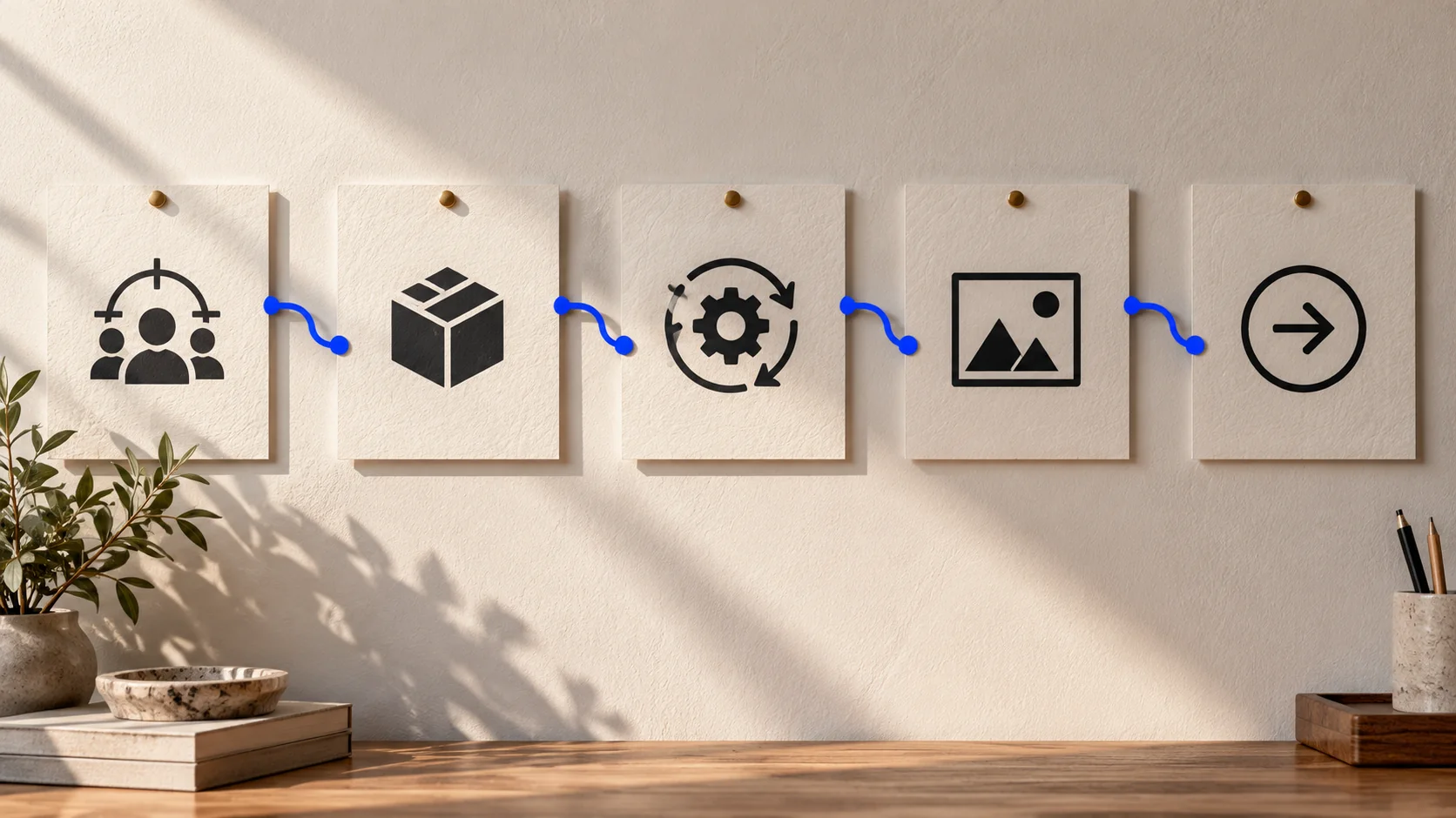 Service page content map connecting audience fit, deliverables, process, proof and a clear next step.